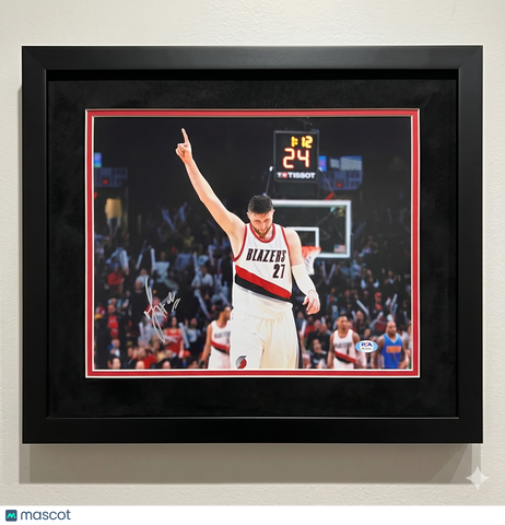 Jusuf Nurkic Portland Trail Blazers Signed 11x14 Custom Framed Photo PSA