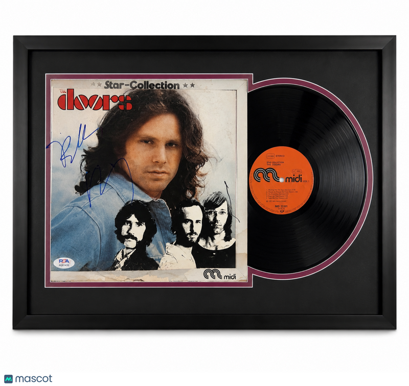 Robby Krieger of The Doors Signed Star Collection Custom Framed Vinyl Album PSA