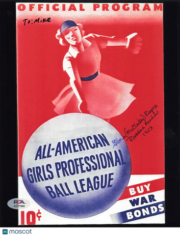 James McCloskey Rockford Peaches Signed 8x10 Photo PSA