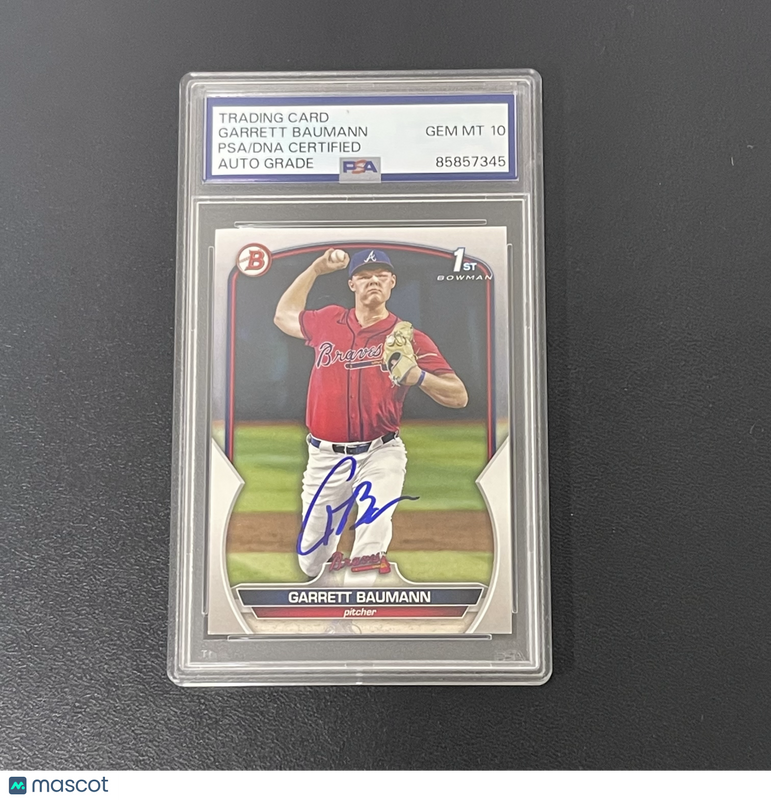 2023 Topps Bowman#BD-172 Garrett Baumann Signed Card Auto 10 PSA Slabbed Braves