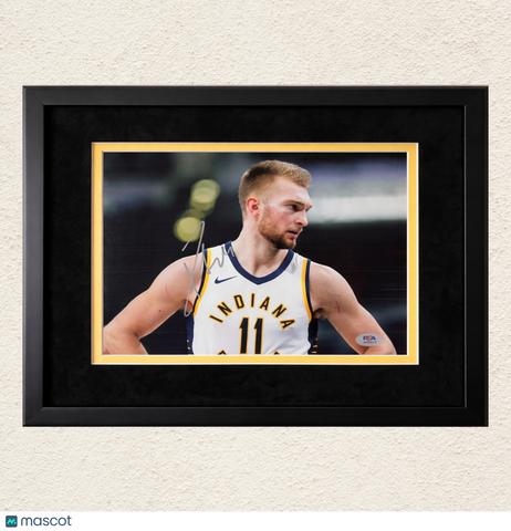 Domantas Sabonis Indiana Pacers Signed Basketball 8x10 Custom Framed Photo PSA