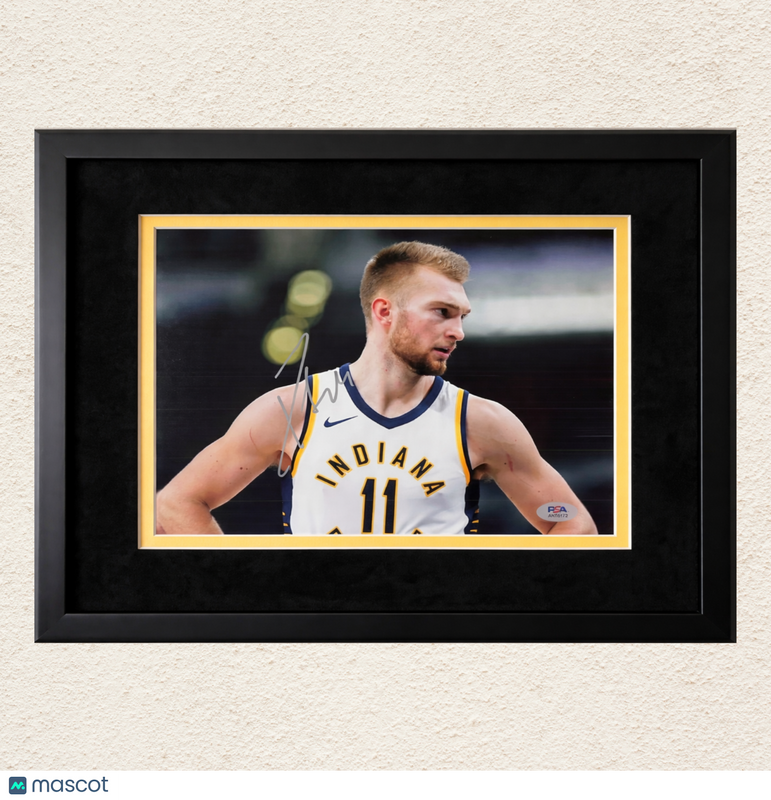 Domantas Sabonis Indiana Pacers Signed Basketball 8x10 Custom Framed Photo PSA