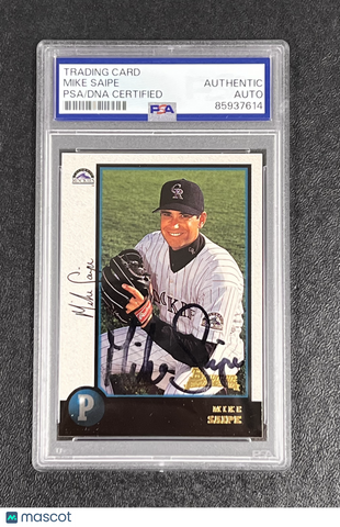 1998 Bowman#352 Mike Saipe  Signed Card Auto PSA Slabbed Rockies
