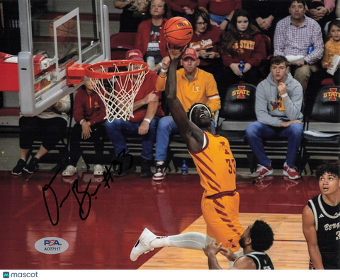 Omaha Biliew Iowa State Cyclones Signed Basketball 8x10 Photo PSA