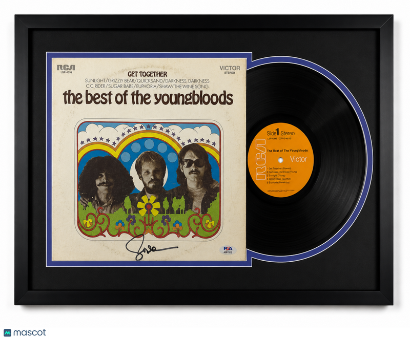 Jesse Colin Young Signed The Best of The Youngbloods Custom Framed Vinyl PSA