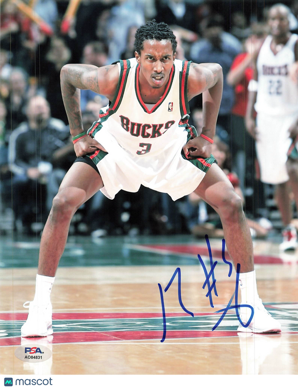 Brandon Jennings Milwaukee Bucks Signed Basketball 8x10 Photo PSA