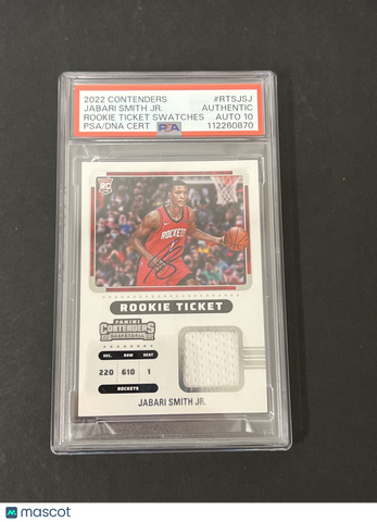 2022-23 Panini Cntndrs Jrsy Ptch#RTS-JSJ Jabari Smith Jr. signed PSA A Auto 10