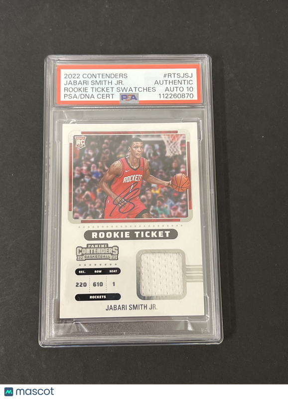 2022-23 Panini Cntndrs Jrsy Ptch#RTS-JSJ Jabari Smith Jr. signed PSA A Auto 10
