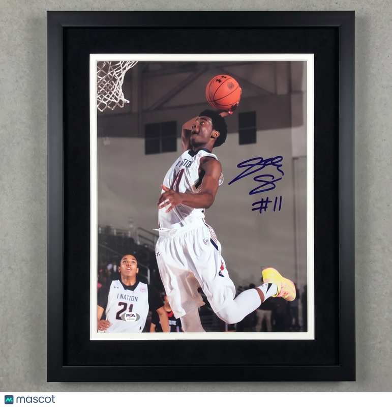 Josh Jackson 1 Nation Signed Basketball 11x14 Custom Framed Photo PSA
