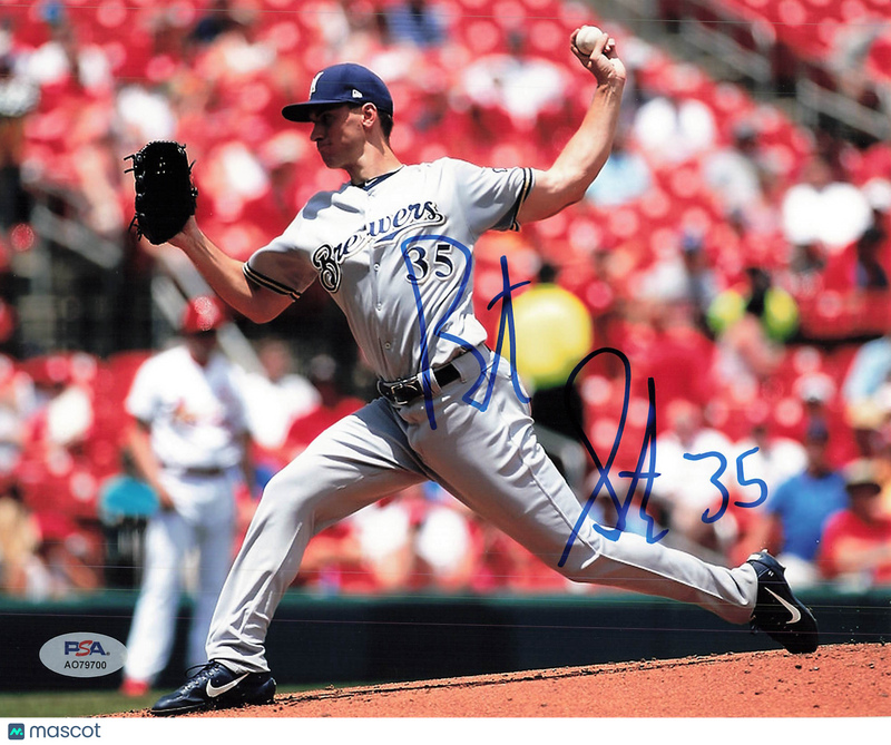 Brent Suter Milwaukee Brewers Signed 8x10 Photo PSA