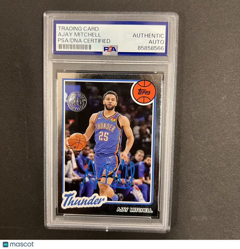2025 Topps 45th Anniversary#80BK-12 Ajay Mitchell Signed Card PSA Thunder