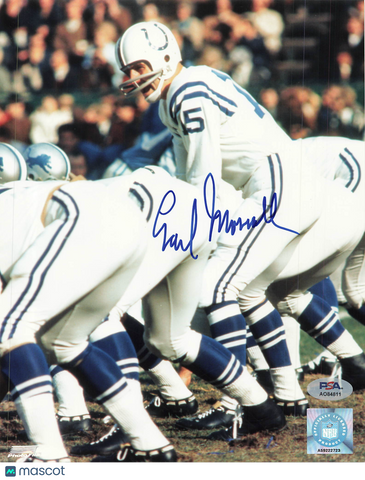 Earl Morrall Signed Baltimore Colts Football Photo PSA Autographed