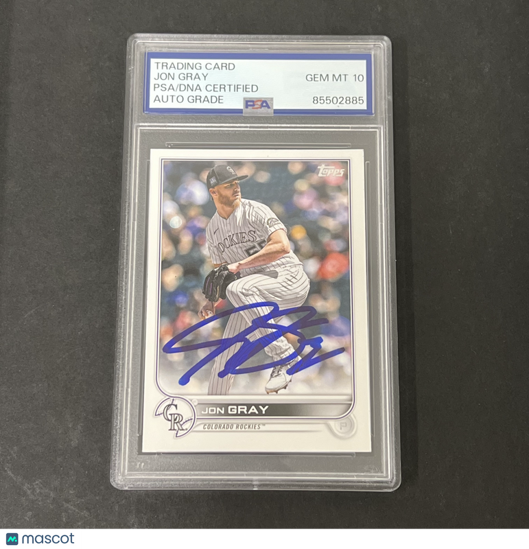 2022 Topps Series 1 #161 Jon Gray signed card PSA AUTO 10 Rockies