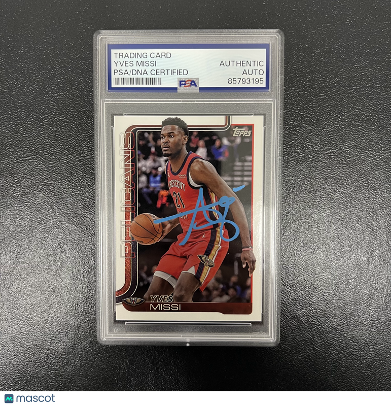 2025 Topps #191 Yves Missi Signed Card Auto PSA Slabbed New Orleans Pelicans