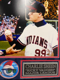 Charlie Sheen Corbin Bernsen Signed Framed 16x20 Photo PSA Auto 10 Major League