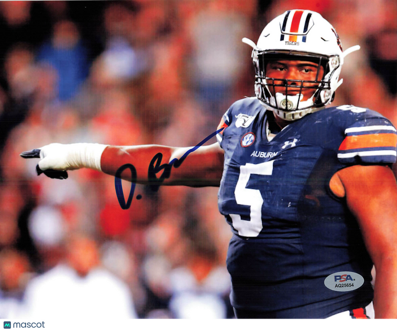 Derrick Brown Signed Auburn Tigers Football 8x10 Photo PSA Autographed