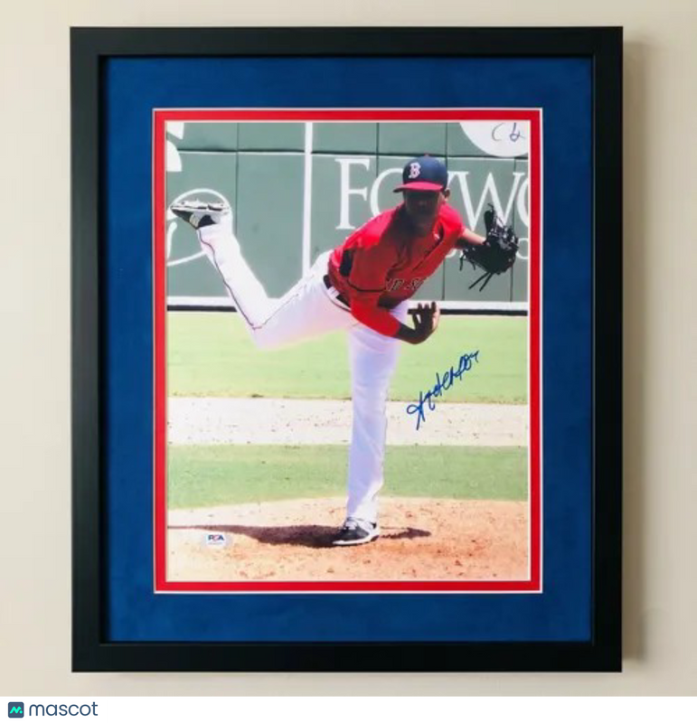 Anderson Espinoza Boston Red Sox Signed 11x14 Custom Framed Photo PSA