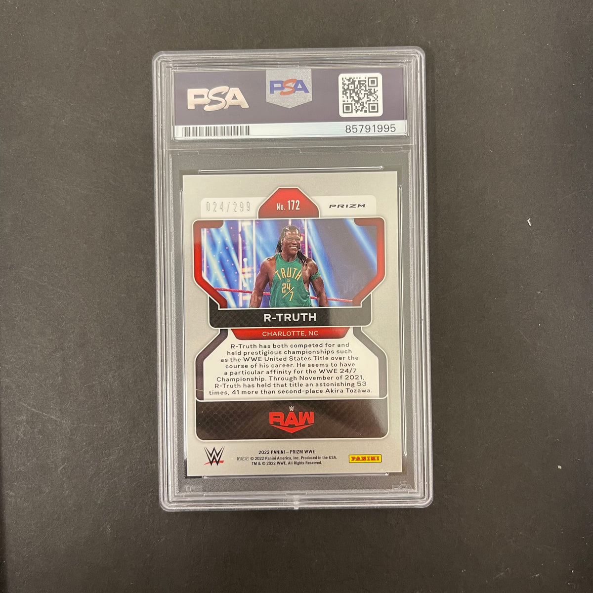 R-Truth 2022 Panini Prizm#172 Signed Card PSA Autographed – Golden ...