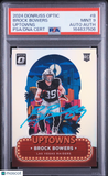 2024 Panini Optic Uptowns #8 Brock Bowers Signed Card PSA 9 Auto Autographed