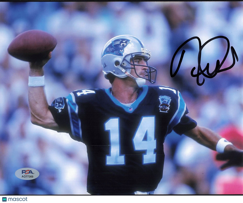 Frank Reich Signed Carolina Panthers Football 8x10 Photo PSA Autographed