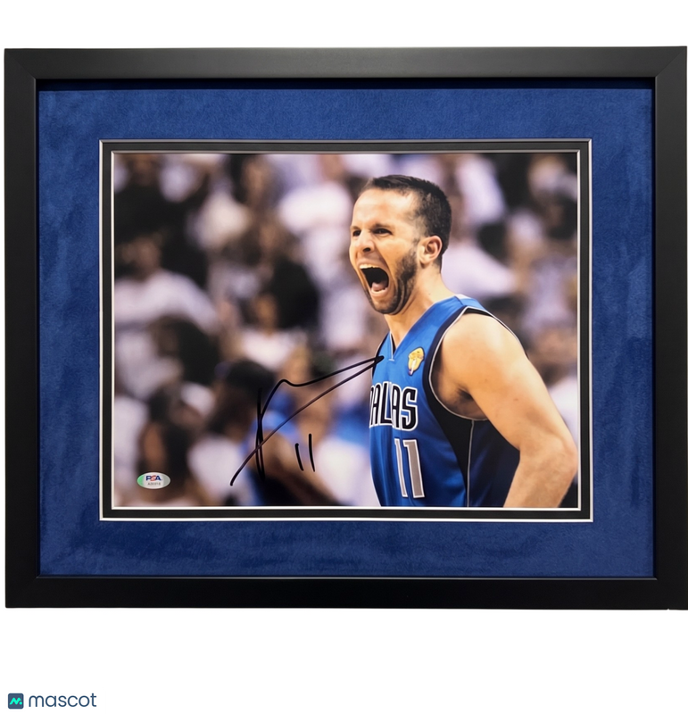 JJ Barea Dallas Mavericks Signed Basketball 11x14 Custom Framed Photo PSA
