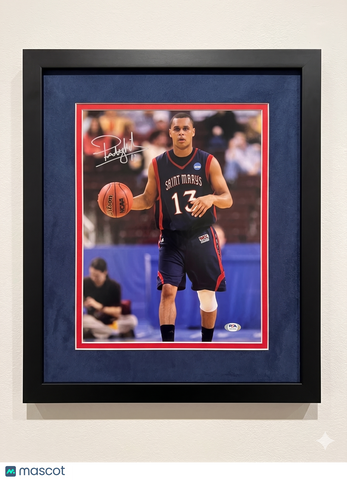Patty Mills Saint Mary's Gaels Signed Basketball 11x14 Custom Framed Photo PSA