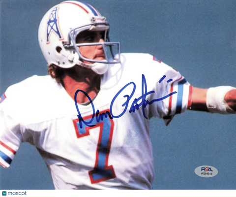 Dan Pastorini Signed Houston Oilers Football 8x10 Photo PSA Autographed