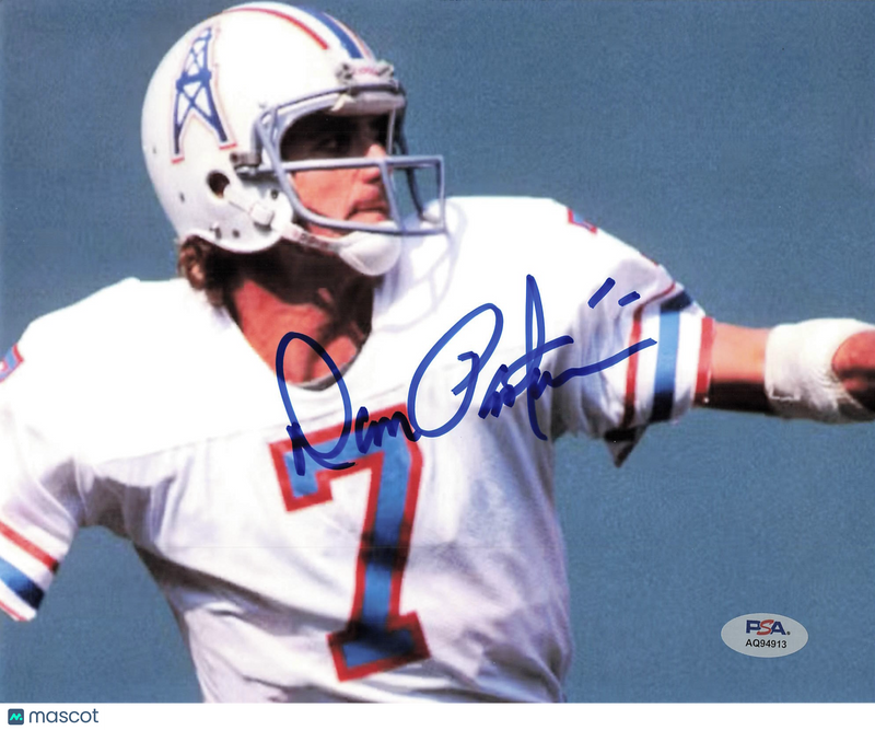 Dan Pastorini Signed Houston Oilers Football 8x10 Photo PSA Autographed