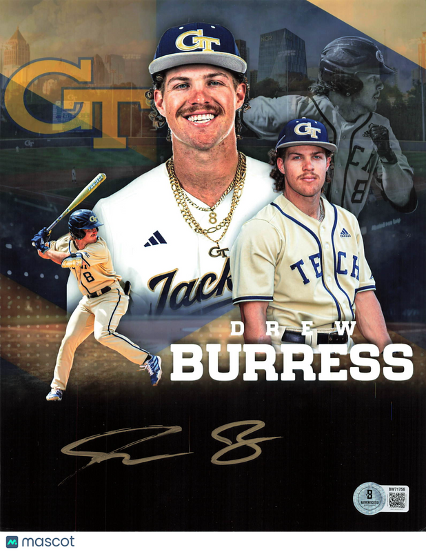 Drew Burress Georgia Tech Yellow Jackets Signed 8x10 Photo BAS