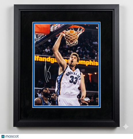 Marc Gasol Memphis Grizzlies Signed Basketball 11x14 Photo PSA