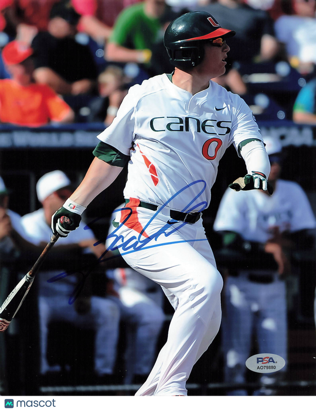 Zack Collins Miami Hurricanes Signed 8x10 Photo PSA