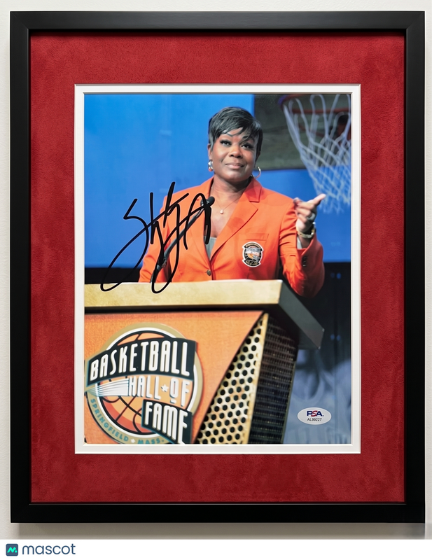 Sheryl Swoopes Houston Comets Signed Basketball 8x10 Custom Framed Photo PSA