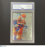 1996–97 Fleer #201 Allen Iverson Signed Card Auto 10 PSA Slabbed 76ers