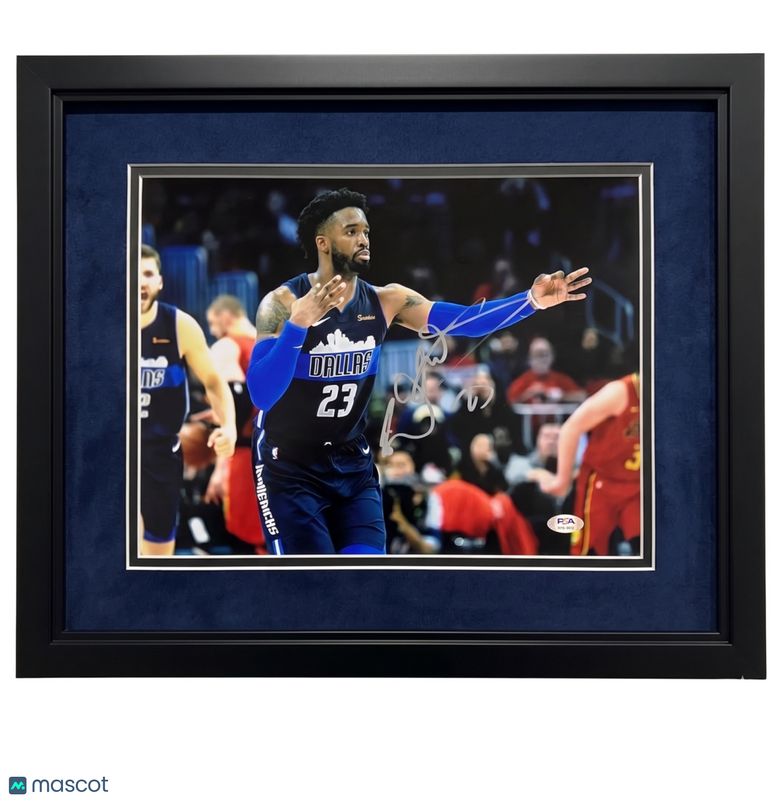 Wesley Matthews Dallas Mavericks Signed Basketball 11x14 Custom Framed Photo PSA
