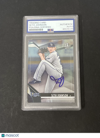 2021 Topps Bowman Platinum #Top-96 Seth Johnson signed card PSA
