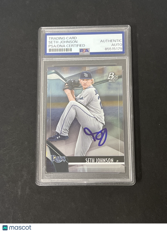 2021 Topps Bowman Platinum #Top-96 Seth Johnson signed card PSA