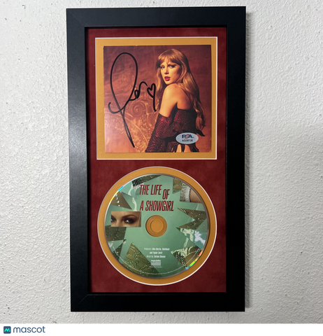Taylor Swift Signed CD Cover Framed PSA/DNA Autographed The Life of a Showgirl