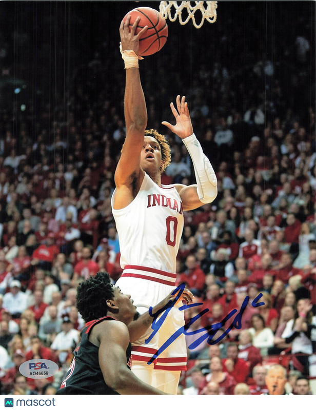 Romeo Langford Indiana Hoosiers Signed Basketball 8x10 Photo PSA