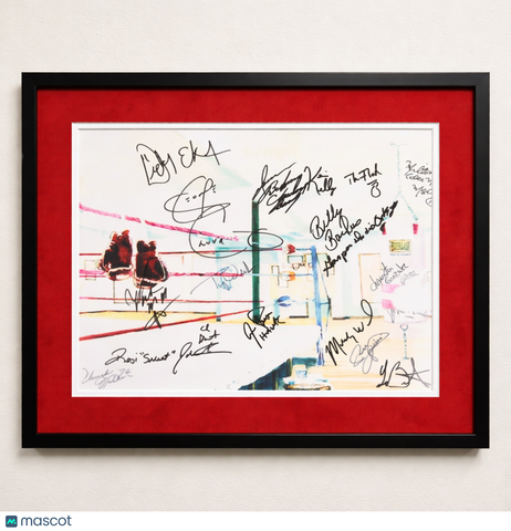 Boxing Greats and Hall of Famers Multi Signed 16x20 Custom Framed Photo JSA