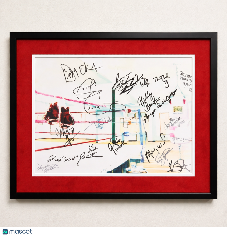 Boxing Greats and Hall of Famers Multi Signed 16x20 Custom Framed Photo JSA