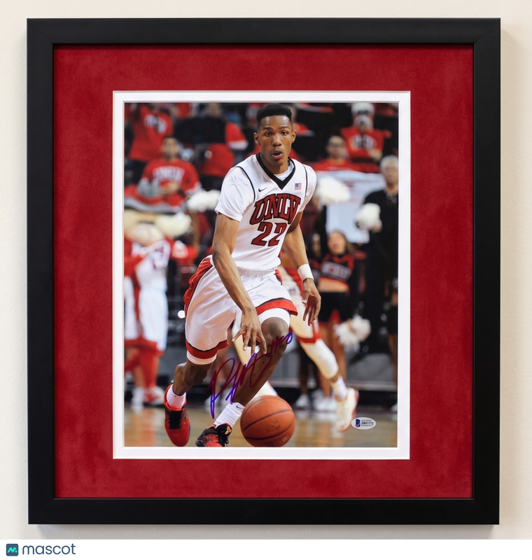 Patrick McCaw UNLV Rebels Signed Basketball 11x14 Custom Framed Photo BAS