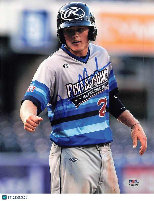 Austin Meadows Perfect Game Signed 8x10 Photo PSA