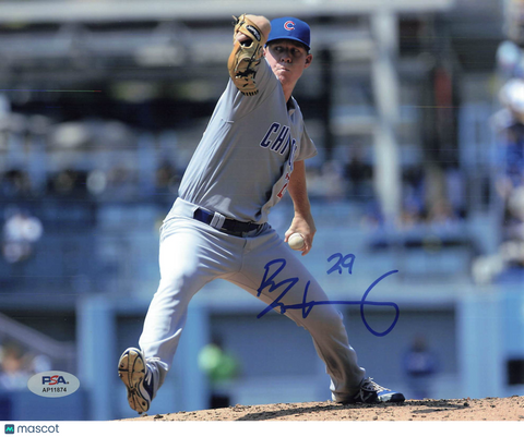 Rob Zastryzny Chicago Cubs Signed 8x10 Photo PSA