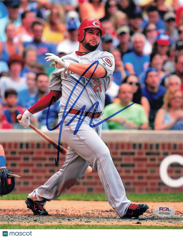 Yonder Alonso Cincinnati Reds Signed 8x10 Photo PSA