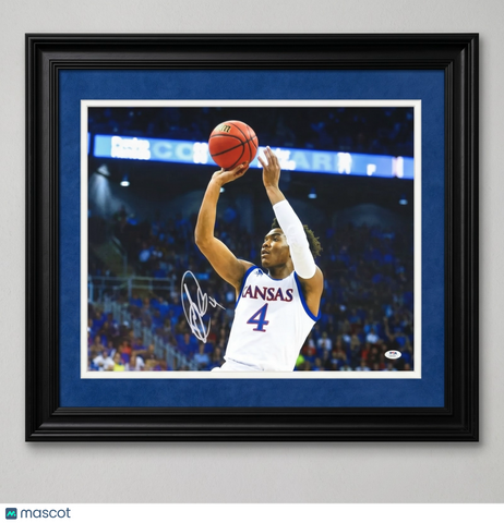 Devonte Graham Kansas Jayhawks Signed Basketball 16x20 Custom Framed Photo PSA