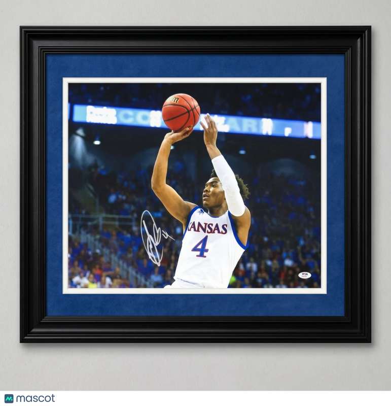Devonte Graham Kansas Jayhawks Signed Basketball 16x20 Custom Framed Photo PSA