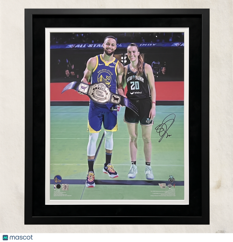 Sabrina Ionescu New York Liberty Signed Basketball 16x20 Custom Framed Photo PSA