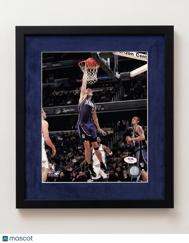 Spencer Hawes Sacramento Kings Signed Basketball 8x10 Custom Framed Photo PSA