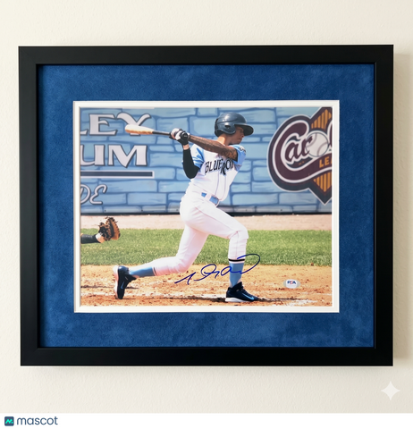 Raul Adalberto Mondesi Blue Rocks Signed 11x14 Custom Framed Photo PSA