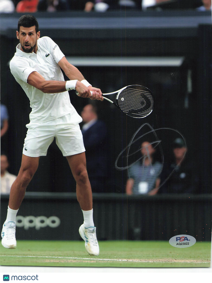 Novak Djokovic Signed Wimbledon Tennis 8x10 Photo PSA Autographed